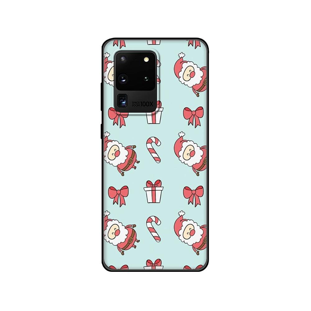 Black tpu Case For Samsung galaxy S20 /S20 PLUS/S20 ultra/S20+ /S20FE back cover Cute Christmas
