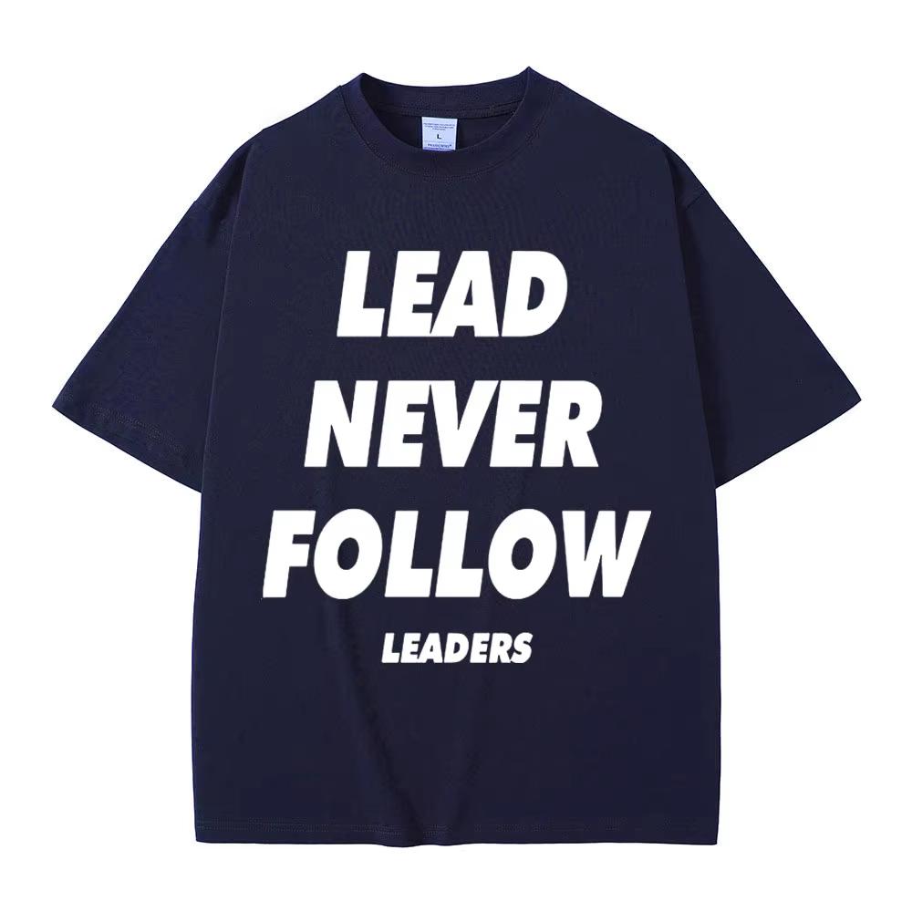 Summer Men's Letter Printed Round Neck T-shirt Unisex Hip-hop Retro 100% Pure Cotton Casual Plus Size Street Short Sleeved Shirt