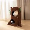 Multi Layer Cat House 4 Seasons Cat Tree with Scratching Board Enclosed Warm Cat Cave for Winter