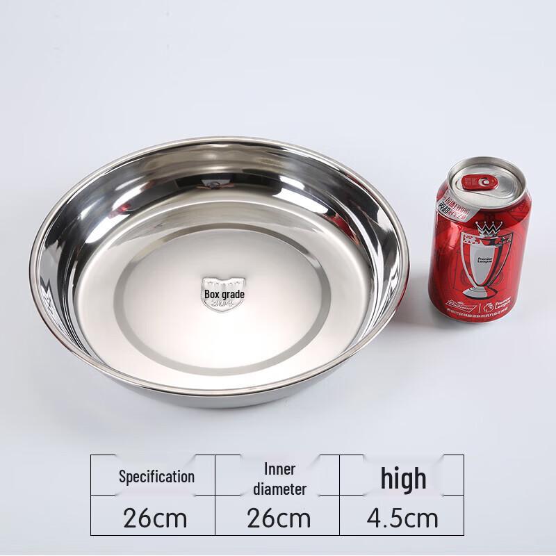 

304 Stainless Steel Round Shallow Serving Plate