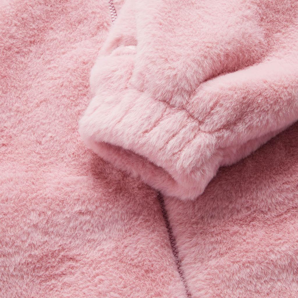 Li Ning Sports Lifestyle Series Faux Rabbit Fur Warm Plush Collar Windproof Casual Comfortable Versatile Fleece Jacket Women Jackets AFDUC96-4