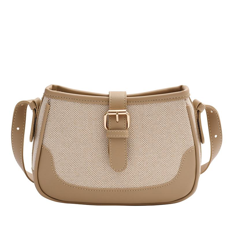 Bag Women's Retro New Fashion Korean Version of Women's Bag Contrast Color Bag Shopping Shoulder Bag Armpit Small Square Bag Diagonal Straddle Small