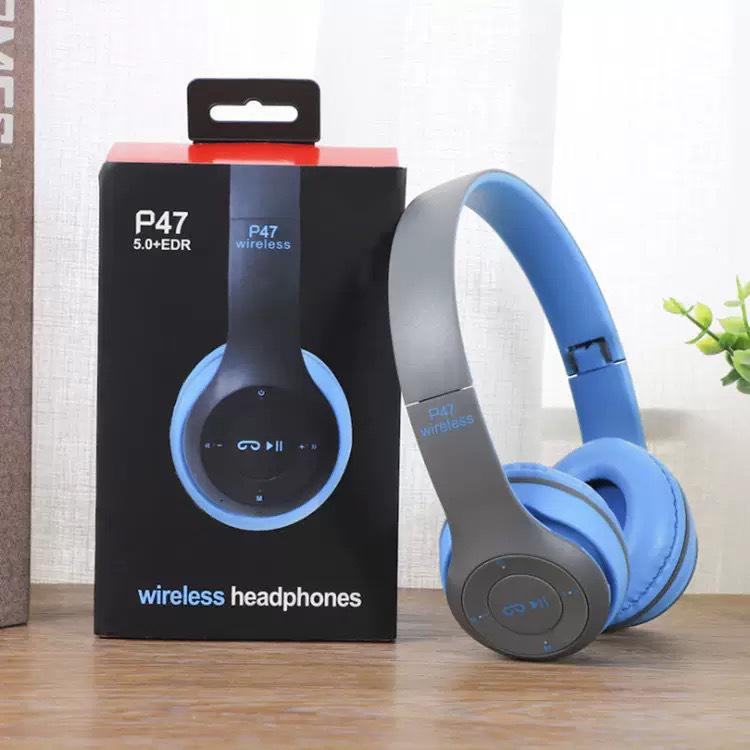 P47 Wireless Foldable Bluetooth 5.0 Headphones - High-Quality Stereo Sound