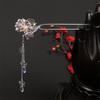 Ornaments Crystal Butterfly Bridal Chinese Tassel Plate Hair Fork Flower Hair Sticks Tassel Hairpin