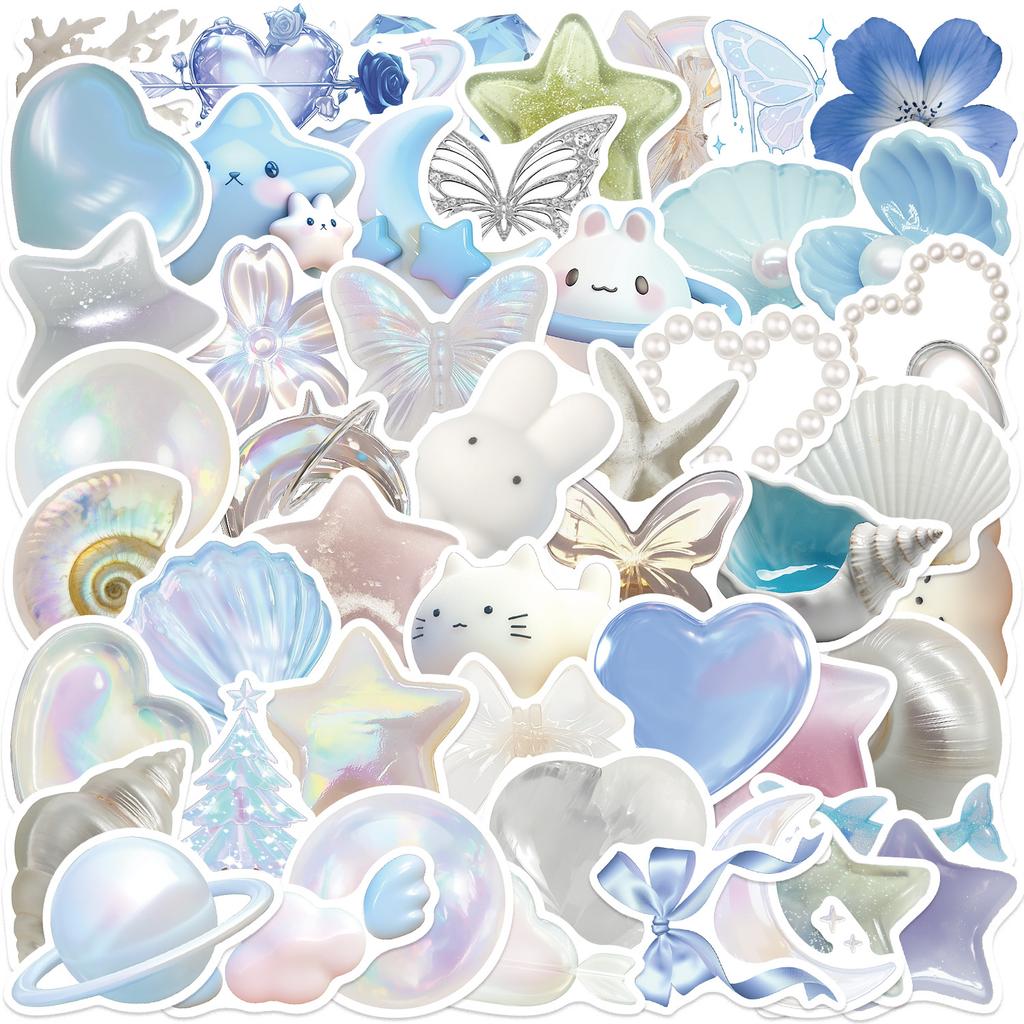 50 Cartoon Pink Dreamy Galaxy Graffiti Stickers Decorative Guitar Notebook Suitcase DIY Waterproof