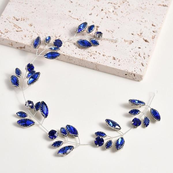 Handgemachtes Smaragd Marquise Brilliant Cut Kristall Haarband, Vintage Braut Haarranke Tiara Stirnband Hochzeit Haarschmuck