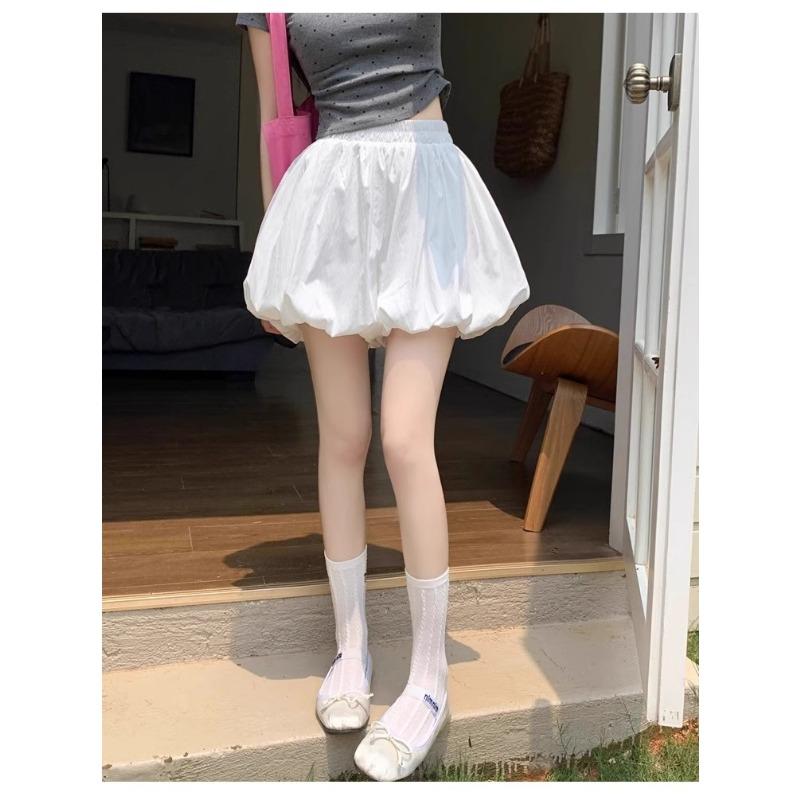 

Flower Bud Skirt Design Culottes Women s New Puffy Skirt High-waisted Drapey Short Skirt Niche S белый