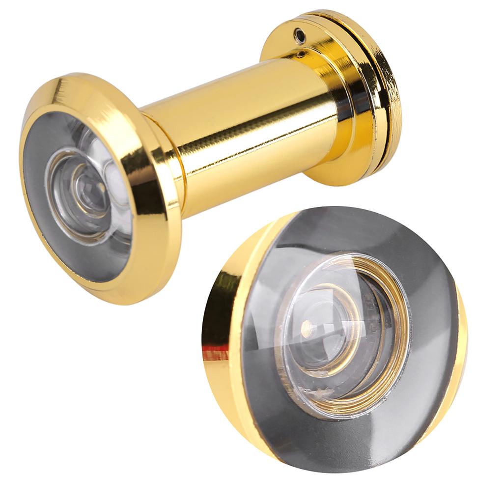 200 Degree Wide Viewing Angle Door Viewer with Heavy Duty Privacy Cover Gold