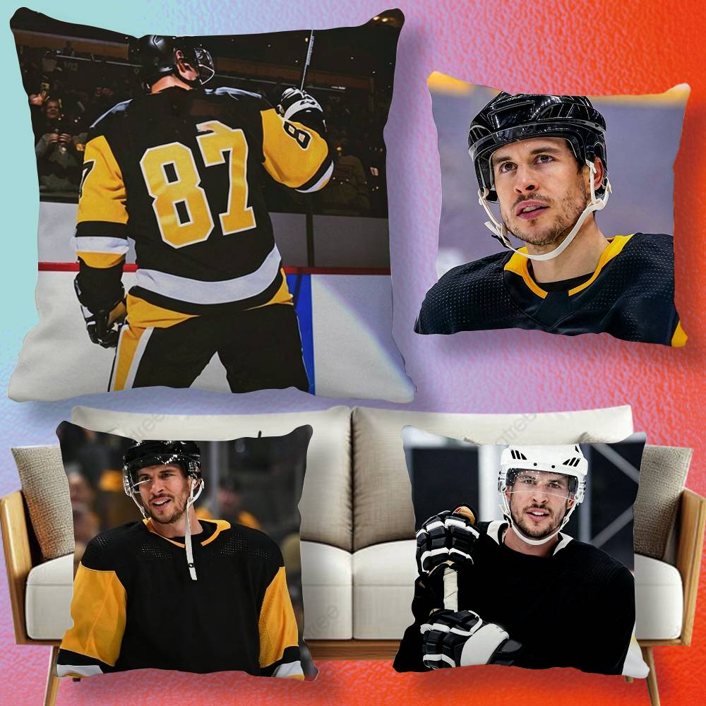 Hockey Player Sidney CCrosby Pillow cover Soft Microfiber Pillowcase Home Sofa Decor Surprise Decorative printed