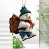 Cute Bear Rearview Mirror Pendant Stylish Backpack Bear Design Lifelike White Bear Ornament