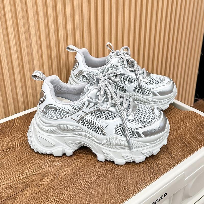 

Fashion 2025 Women Luxary Chunky Sneakers Mesh Breathable Height Increase Trainers Sports Running Casual Ladies Fitness Vulcanize Shoes 40