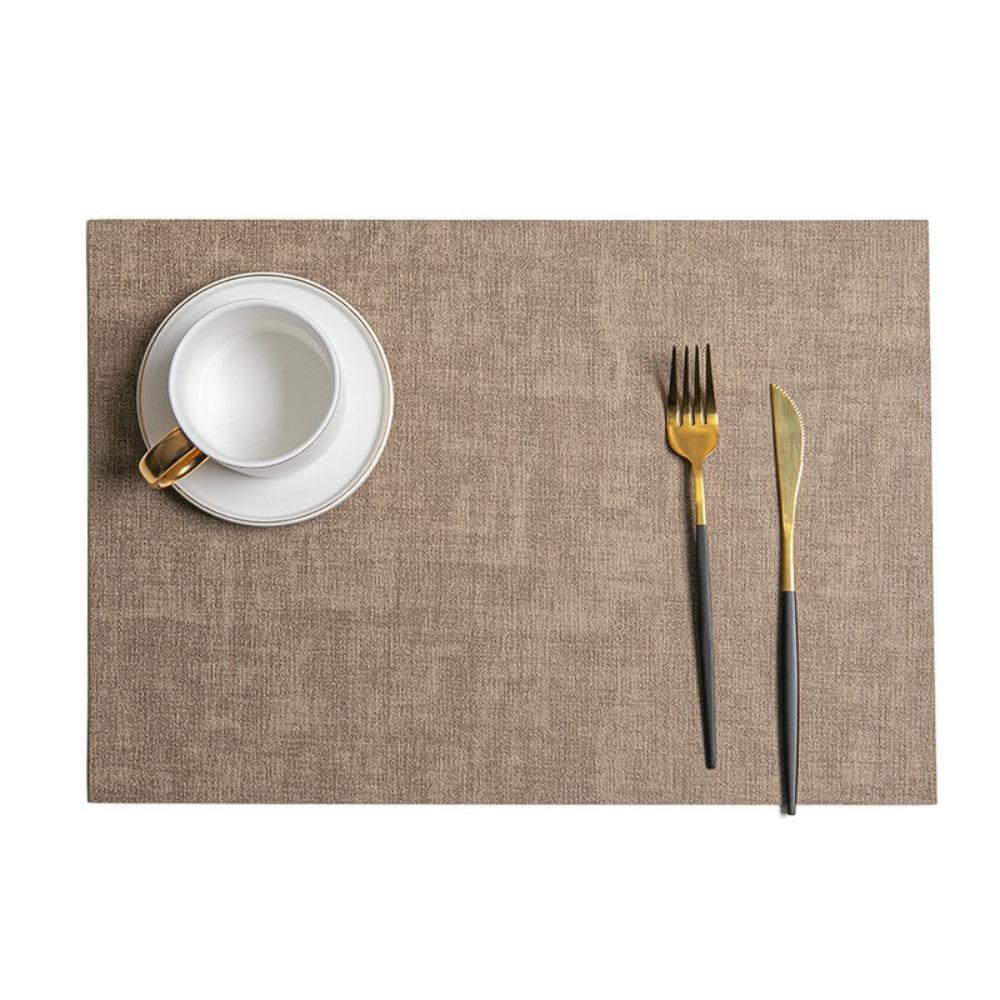 

4pcs PU Leather Placemat Nordic Style Coasters Kitchen Supplies Dish Mat Dinning хаки