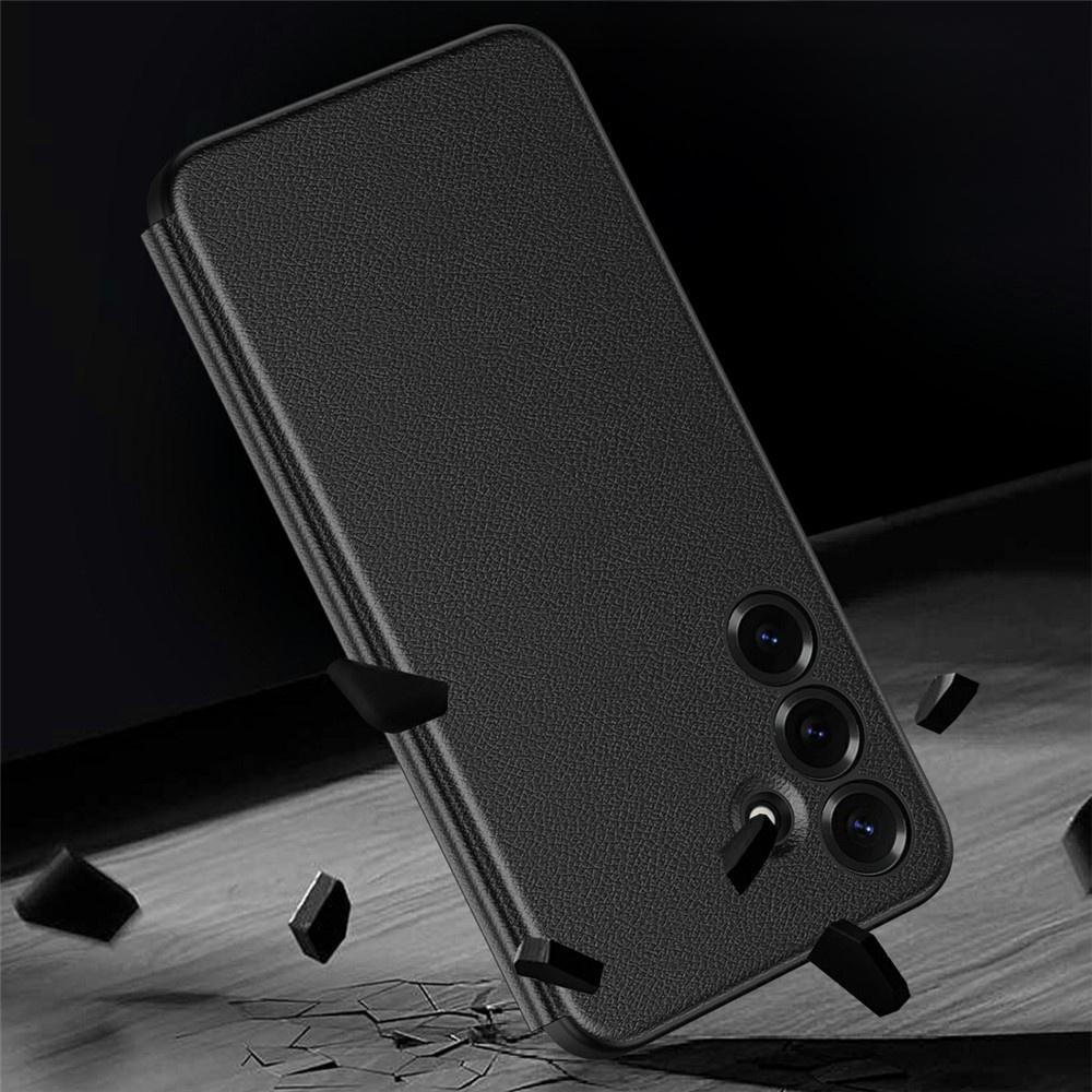 Custodia per Samsung Galaxy S25 FE, Finestra Smart View in Pelle, nera