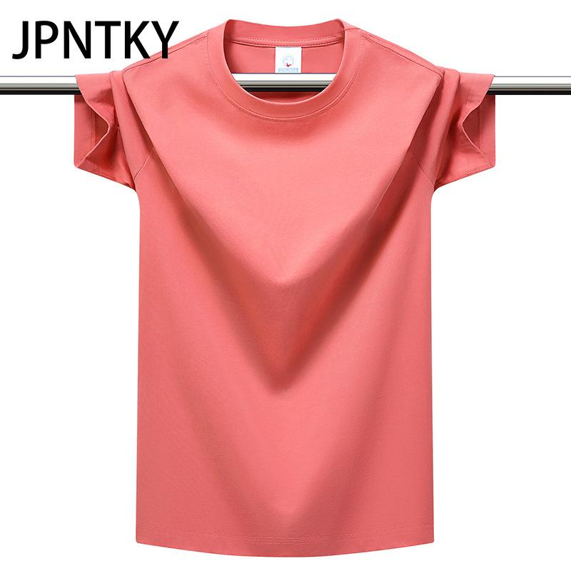 JPNTKY Cotton Short Sleeve T-shirt Men's Fashion Loose Half Sleeve Shirt Printed Compassionate Shirt
