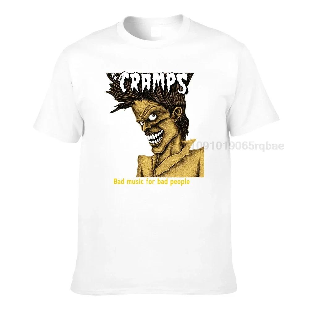 Cramps Crazy Top Tshirts Hiphop Rock Music Adult T Shirt Casual Short Sleeve Clothing Shirt Bad Music For Bad People Shirts