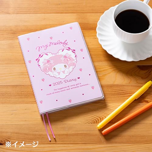 Sanrio B6 Diary (Horizontal Lined Type) My Melody 2025 Notebook (Starting October 2024) With Schedule Sticker and Bookmark 455121