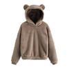 Felpa con cappuccio in pile Scione Teddy da donna Felpa a maniche lunghe Felpa con cappuccio in peluche con orecchie da orso calde