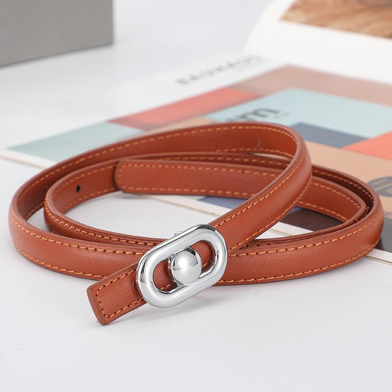 

Кожаный ремень женский стиль коровья кожа женский тонкий пояс украшение с джинсами свитер юбка пояс 110cm оранжевый