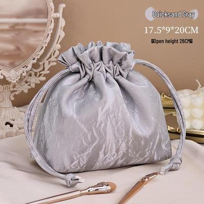 Portable French Style Velvet Sand Drawstring Cosmetic Bag