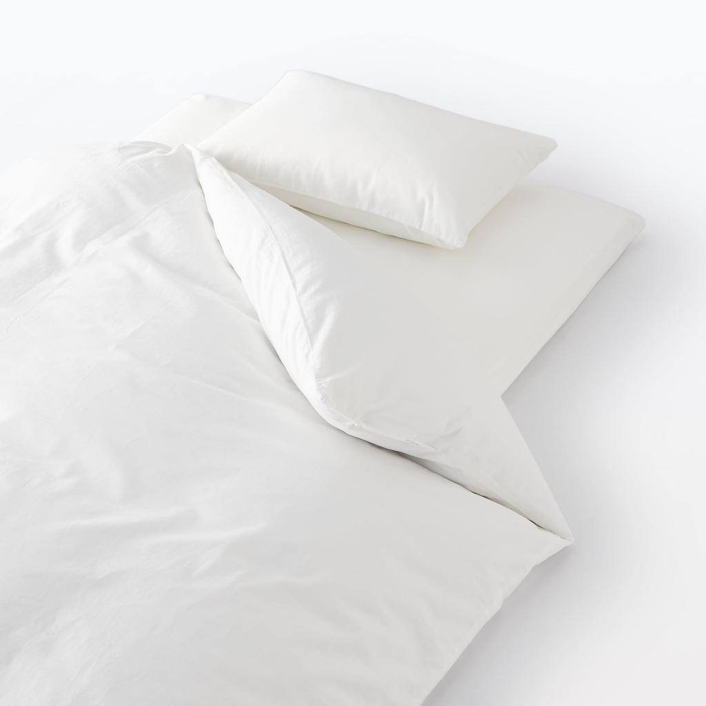 MUJI Washed Futon Cover, Off-White, Semi-Double Size, 120 x 200-210cm, 83334239