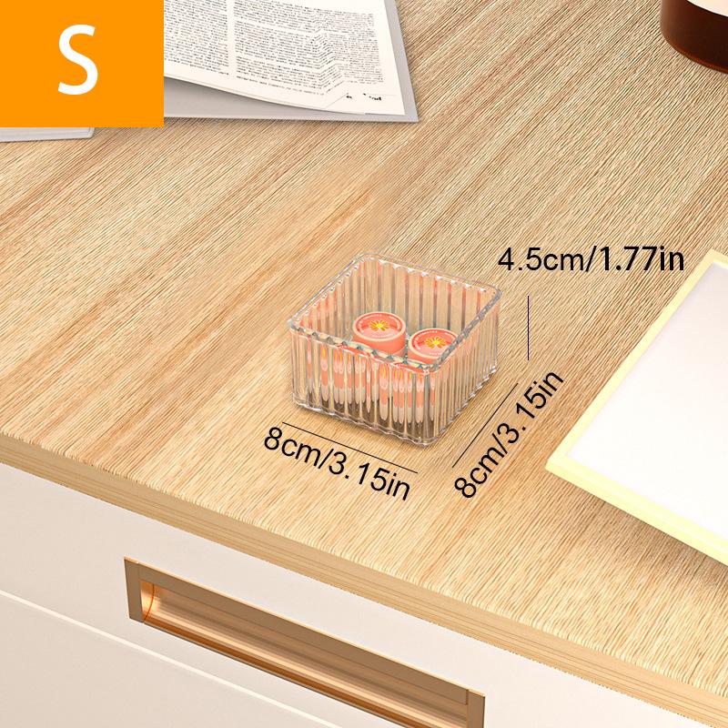 

Transparent Drawer Organizer with Built-in Cosmetics Compartment for Skincare and Sundries