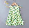 Girls' Floral Summer Princess Beach Dress, Cotton Silk Tank, A-line Skirt