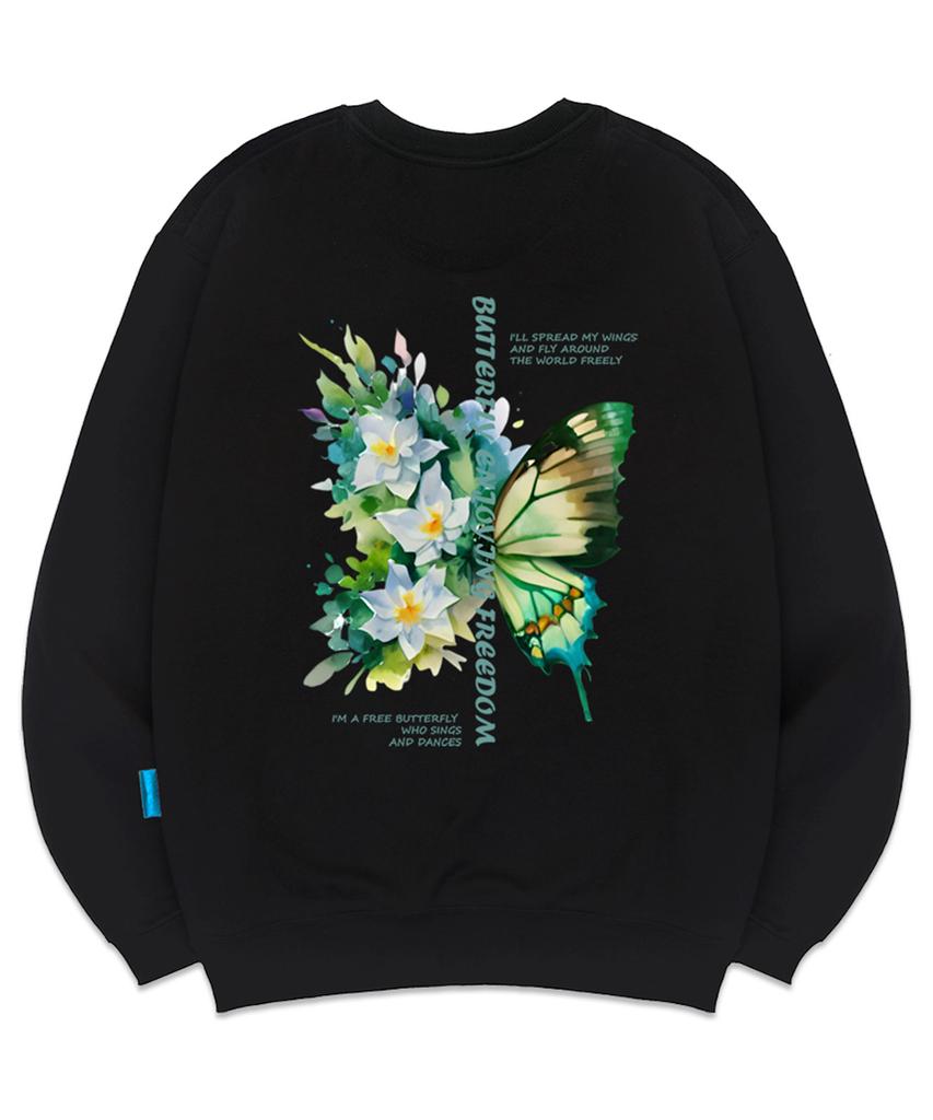 Ellamo Fleece-Lined M Lilyfly Sweatshirt Unisex Big Sizes S~4Xl