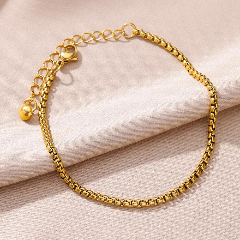 Stainless Steel Imitation Pearl Anklets for Women Gold Color Chain Ankle Bracelet Anklet Summer Beach Jewelry Accessories Gift
