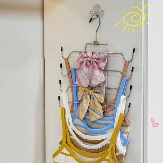 Stainless Steel Underwear Hanger Multi-Layer Non-Slip Towel Drying Rack Foldable Portable Clothes Rack for Travel Home Closet Bathroom