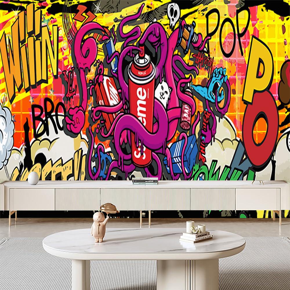 3d Creative Graffiti Wall Mural Cool Graffiti Wallpaper Bedroom Living Room Sports Gym Graffiti Wall Paper