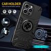 For iPhone 16 Pro Case with Ring Holder Kickstand PC + TPU Anti-Fall Phone Cover
