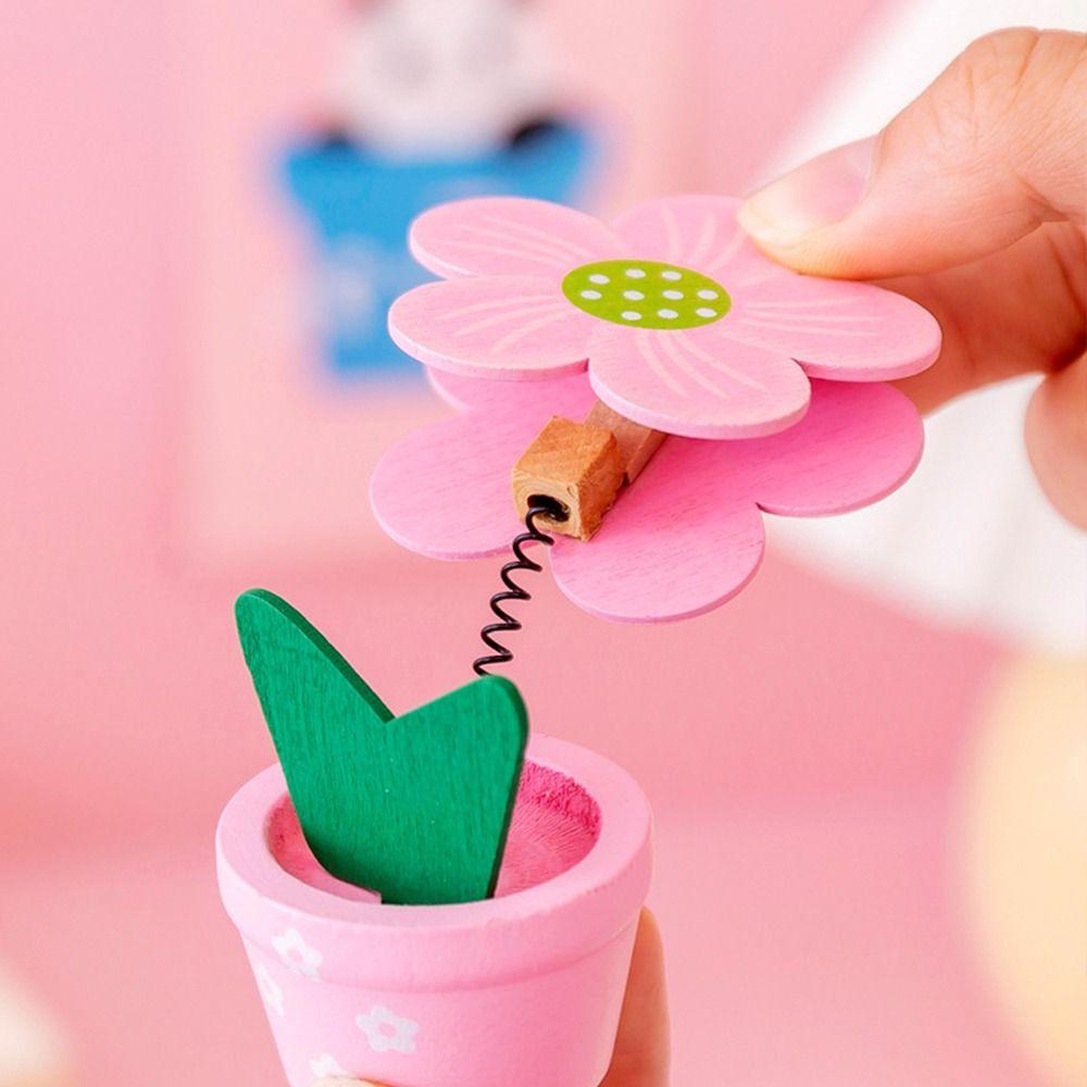 Supplies Messege Stander Photo Card Holder Flower Note Holder Potted Photo Folder Desk Memo Holder