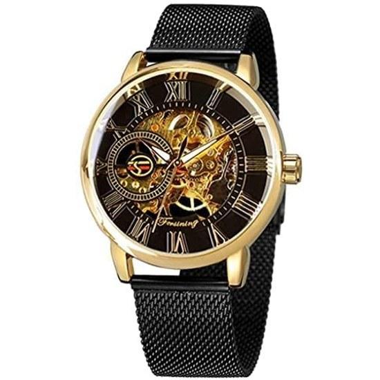 Kawlity Wristwatch Mechanical Mens Roman Numerals Tokisaki Kurumi Kokkotei Cosplay Watch Skeleton (Type-3)