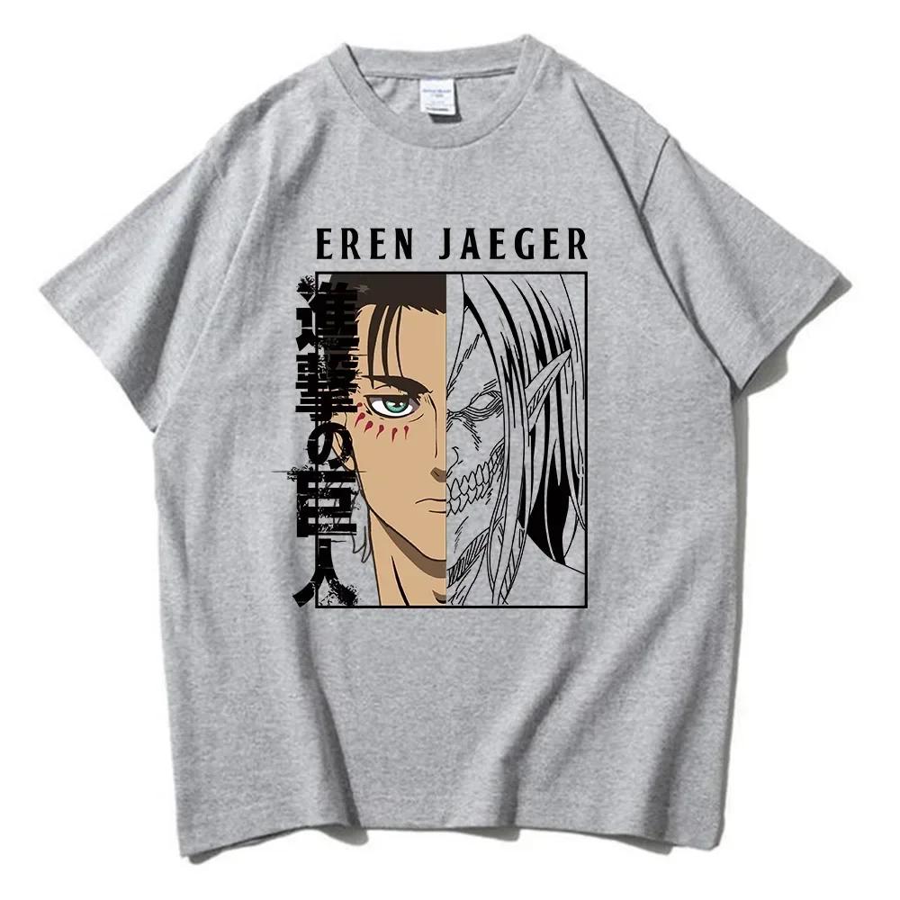 Anime Attack On Titan T Shirt AOT Eren Yeager Graphic Print Clothes Tops Fashion Cotton Short Sleeve Tshirt Women Men
