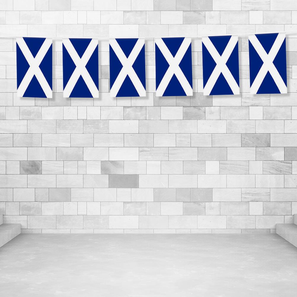 2 Pcs Scotland String Flags Decor Decorations Party Banner Polyester Outdoor Hanging Oraments