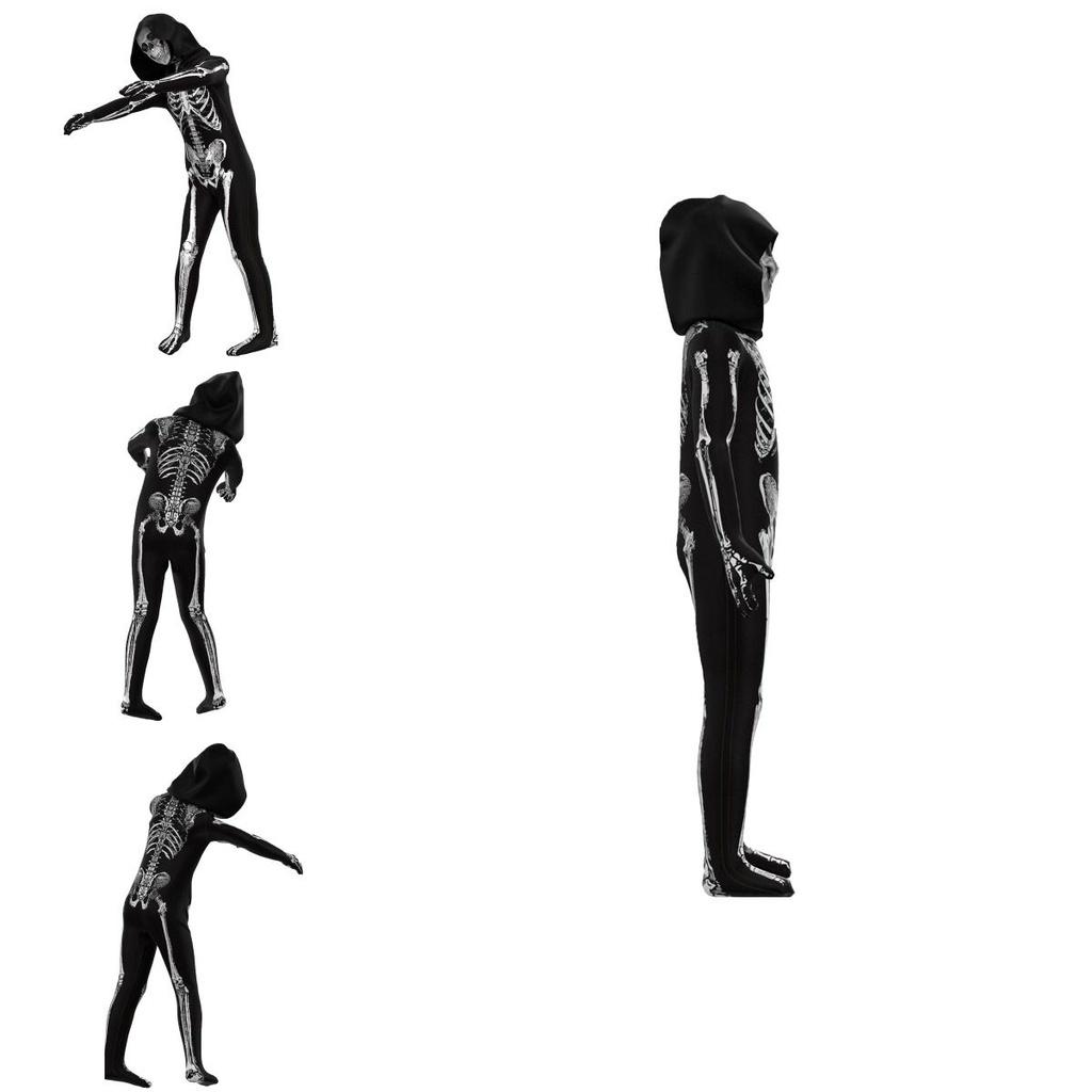 Children's Horror Skeleton One-piece Tights For Halloween And Cosplay Fun