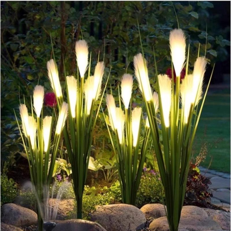 Solar LED Fiber Optic Reed Lamp for Outdoor Landscaping