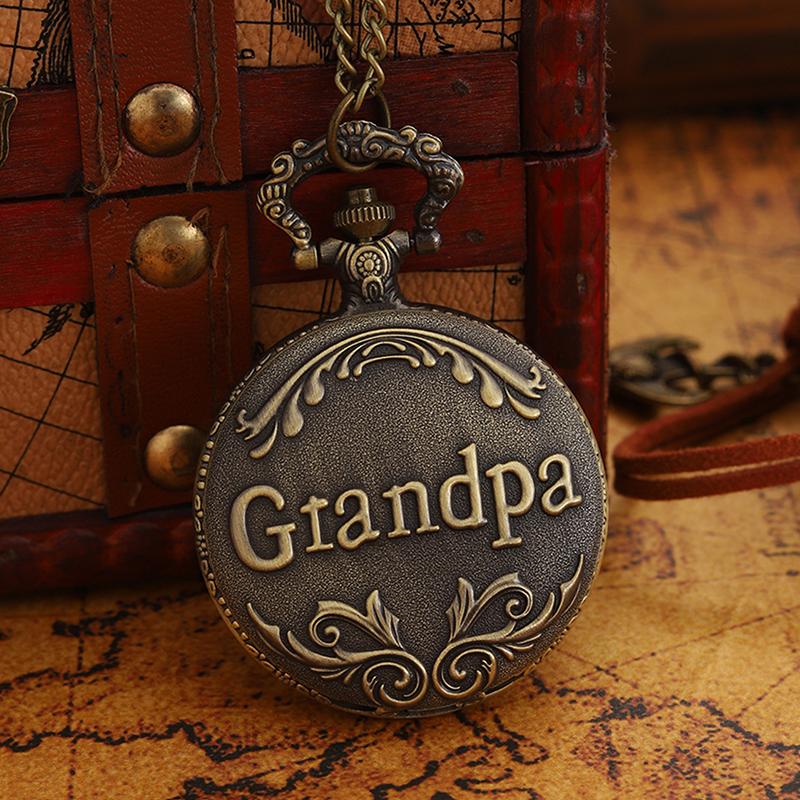 Pánské hodinky Starožitné kapesní hodinky Děda Vintage Quartz Bronz Punk Náhrdelník Přívěsek Hodinky ze slitiny Umělecká kolekce Dárky