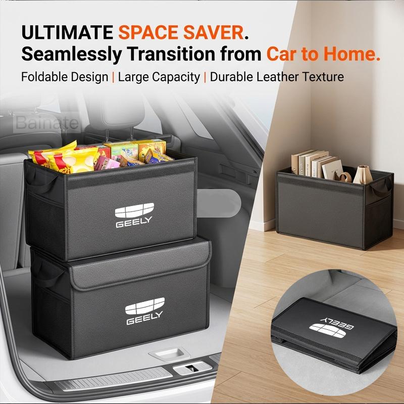 For GEELY Coolray X7 EX5 Emgrand Monjaro 2026, Car Trunk Foldable Storage Box Large-Capacity Stowing Tidying Bag Car Accessories