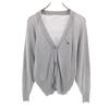 Linen Blend Long Sleeve Knit Cardigan 36 Gray Women Used