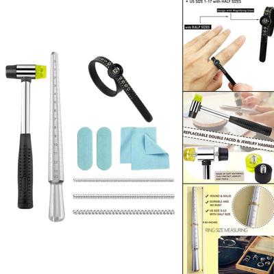 10 Pieces Sizer Mandrel Measu Repair Kit Fixer Equipment Professional Jewelry for