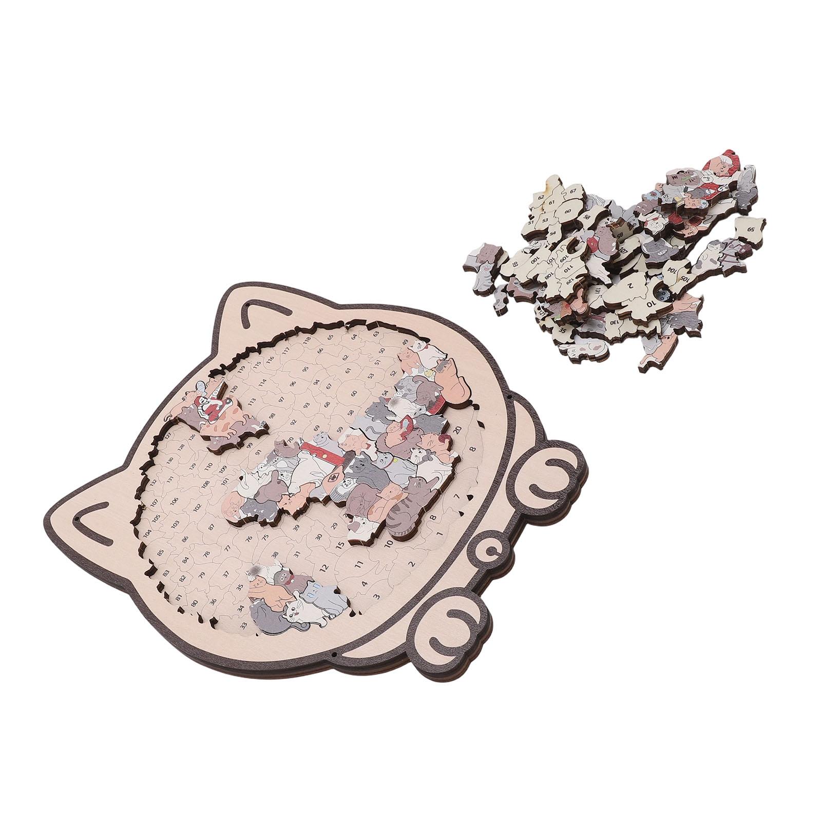

Cat Shaped Wooden Jigsaw Puzzle Cute Unique Animal Shape Wood Puzzle for Home Decor Type 1