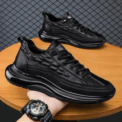 2025 Zapatos de Hombre Estampados Diseño Retro Cuero Casual Zapatillas de Hombre Plataforma Zapatos para Caminar para Hombre Nuevos Sin Cordones Tenis Masculino