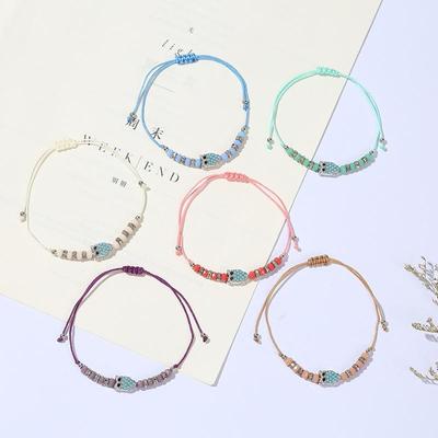 Einfache böhmische Kristall-Tier-Armbänder zur Hand, schöne Eulen-Seil-Armbänder, Geschenk für Freunde, Sommerurlaub, Schmuck