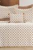Brillance Quilted Bedding Set 4 Pcs, Bedspread 250x250, Pillowcase 50x70, Double Size, Velvet, Wedding, Cream Gold