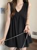Summer Black Sleeveless Mid-Length Mesh Camisole Vest - Loose, Slimming Commuter Top