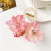 Hair Claw 3D Imitation Flower Rhinestones Decor Hair Clip Back Head Anti-slip Teeth Design Shark Hair Clip Streetwear