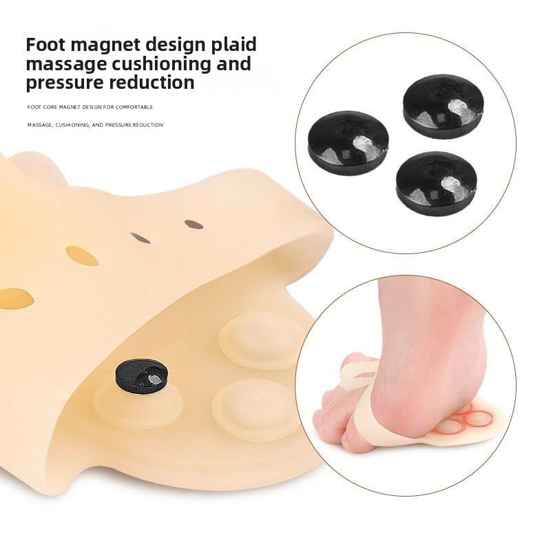 New Five-hole Toe Splitter, Thickened Plantar Ventilation, Shock Absorption and Pressure Relief Massage Forefoot Half-yard Pad, Hallux Valgus Orthosis