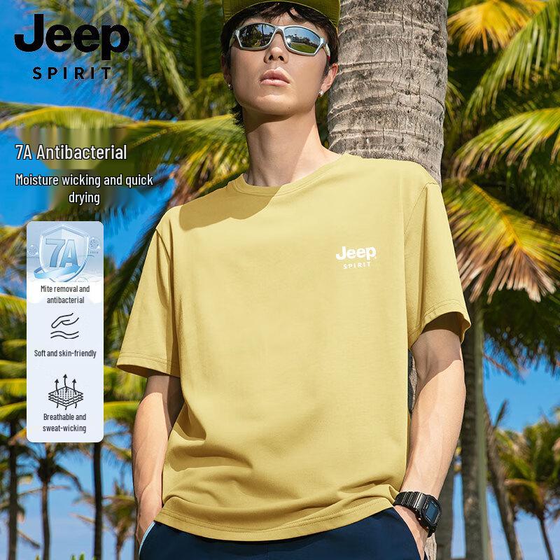 

JEEP SPIRIT Men s Anti-bacterial Short Sleeve T-shirt L