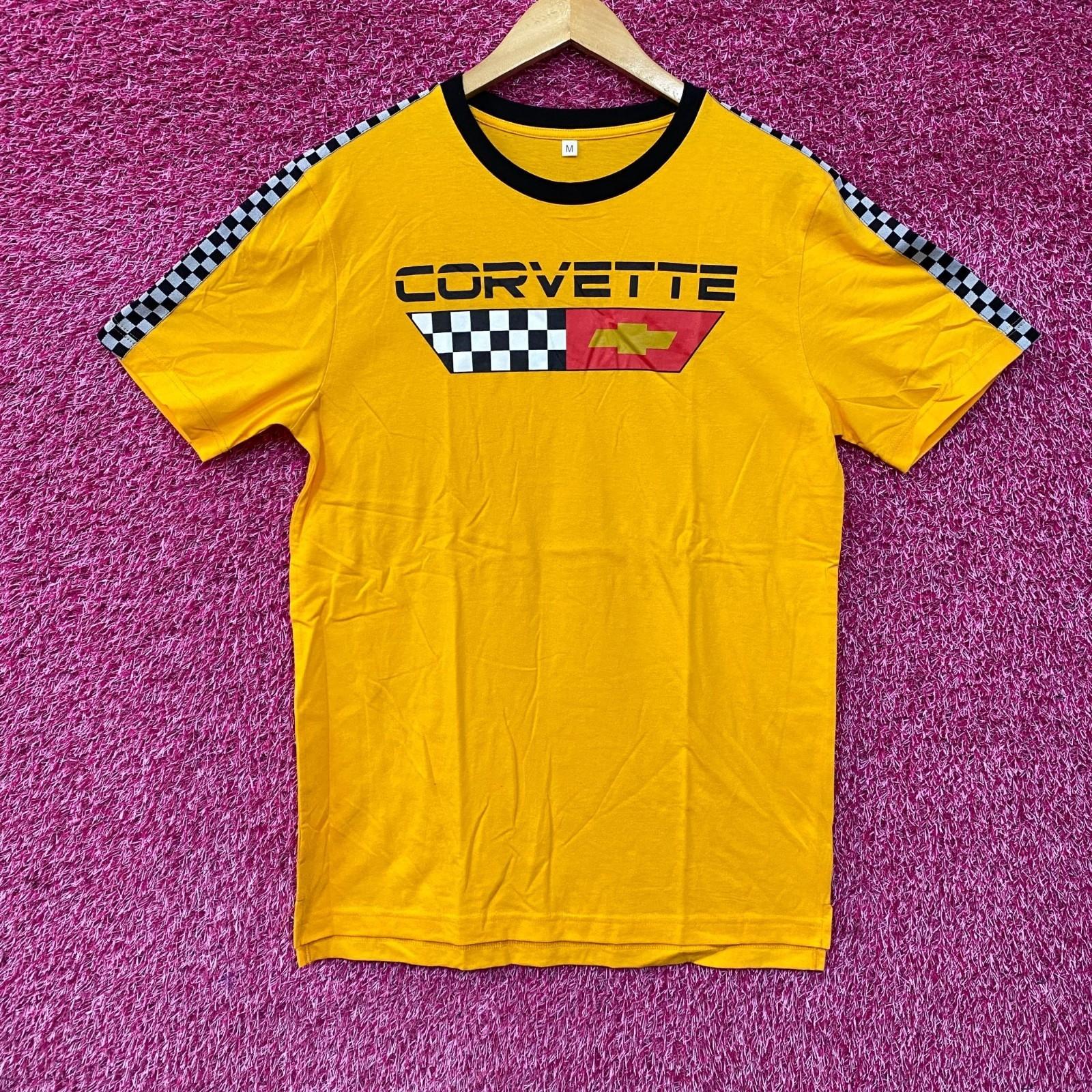 Corvette Checkered Pattern Yellow T-Shirt 4XL
